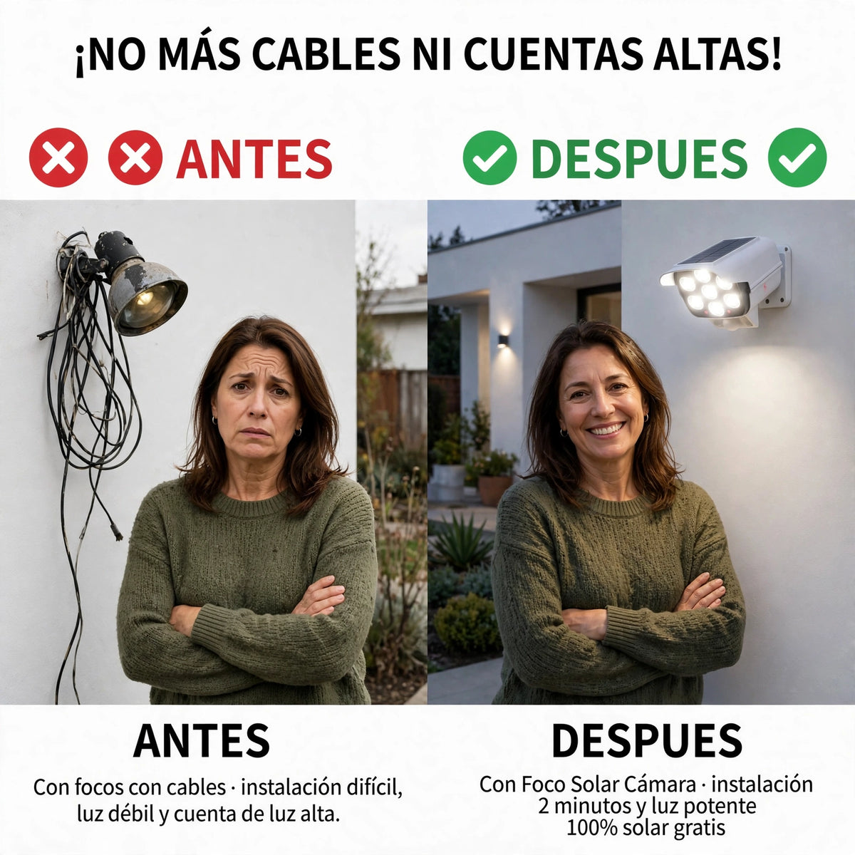 PACK X3 FOCO SOLAR TIPO CAMARA SENSOR