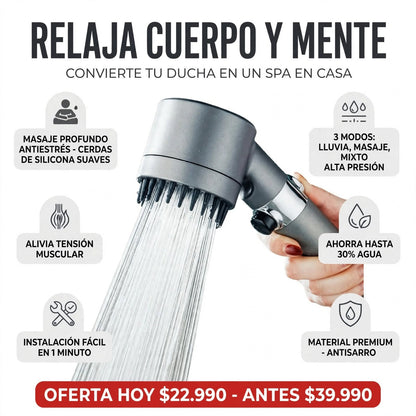 Ducha SPA Masajeadora 3 Modos