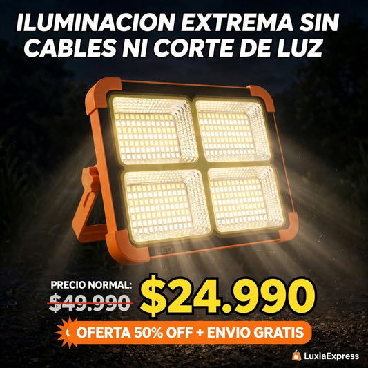 FOCO LED PORTÁTIL 200W - ILUMINACIÓN EXTREMA 2000LM