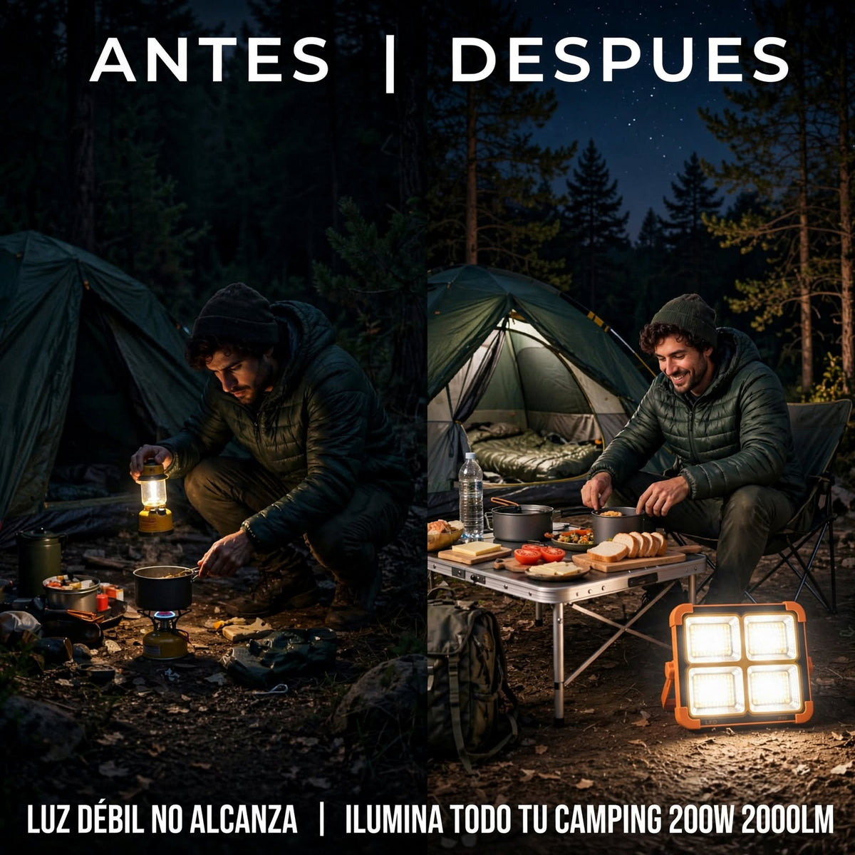 FOCO LED PORTÁTIL 200W - ILUMINACIÓN EXTREMA 2000LM