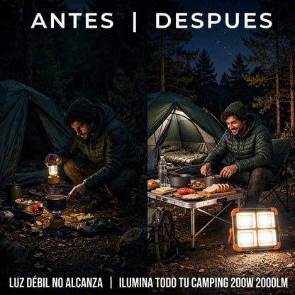 FOCO LED PORTÁTIL 200W - ILUMINACIÓN EXTREMA 2000LM