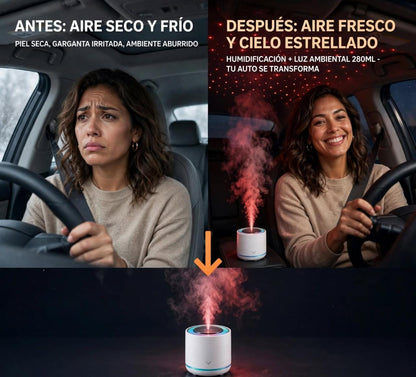 MINI HUMIDIFICADOR ¡ADIÓS AIRE SECO Y NOCHES SIN DORMIR! 😮‍💨➡️😴 DUERME BAJO LAS ESTRELLAS 🌌✨