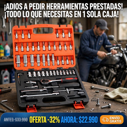 LLAVE INGLESA CON 53 JUEGOS DE DADOS