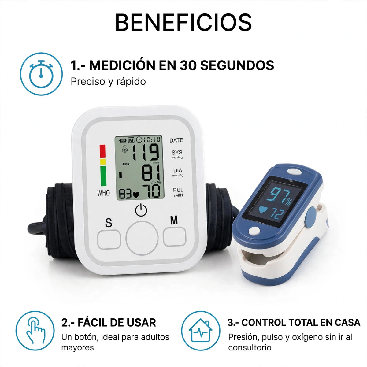 PACK TENSIÓMETRO Y OXÍMETRO