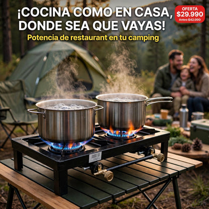 MINI COCINA A GAS 2 QUEMADORES